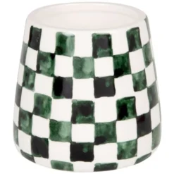 Maisons Du Monde Bougies Bougie Parfumée En Céramique Style Mosaïque Blanche Et Verte 170g