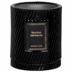 Maisons Du Monde Bougies Bougie Parfumée En Verre à Relief Noir 650g