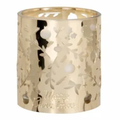 Maisons Du Monde Décorations Lumineuses De Noël Bougie Parfumée En Verre Doré Imprimé 200g