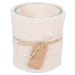 Maisons Du Monde Bougies Bougie Parfumée En Verre Et Tissu Style Mouton écru 210g
