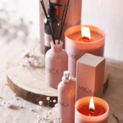 Mica Decorations Bougies Bougie Parfumée En Verre Rose -Bougeoirs Soldes Magasin bougie parfumee en verre rose 7