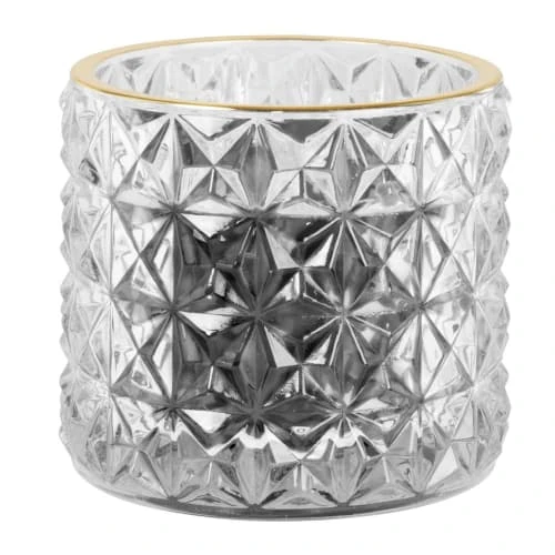 Maisons Du Monde Bougies Bougie Parfumée En Verre Taillé Teinté Gris Clair Et Doré, 210g - Lot De 2 3 Maisons Du Monde Bougies Bougie Parfumée En Verre Taillé Teinté Gris Clair Et Doré, 210g - Lot De 2