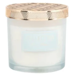 Maisons Du Monde Décorations à Poser De Noël Bougie Parfumée En Verre Teinté Bleu Clair Et Métal Doré 350 G -Bougeoirs Soldes Magasin bougie parfumee en verre teinte bleu clair et metal dore 350 g 1000 12 40 190157 1 4