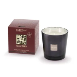 Esteban Bougies Bougie Parfumée Grand Format Teck Et Tonka 450g