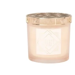 Maisons Du Monde Décorations à Poser De Noël Bougie Parfumée Rose En Verre Et Métal Doré 350 G