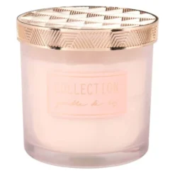 Maisons Du Monde Décorations à Poser De Noël Bougie Parfumée Rose En Verre Et Métal Doré 350g