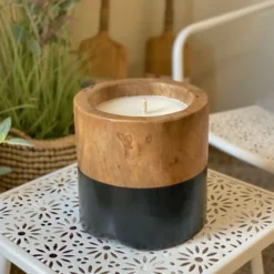 Pirouette Paris Bougies Bougie Pot En Teck Noir D40 -Bougeoirs Soldes Magasin bougie pot en teck noir d40 1