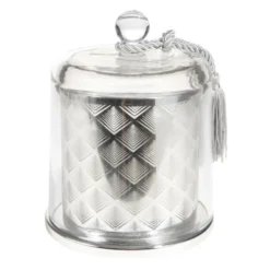 Maisons Du Monde Décorations Lumineuses De Noël Bougie Sous Cloche Argent H 18 Cm