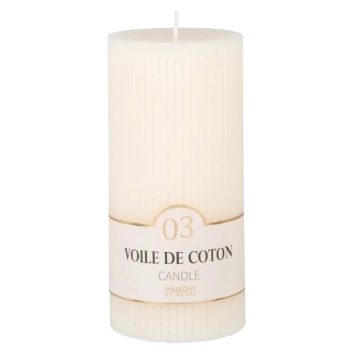 Maisons Du Monde Bougies Bougie Striée Parfumée Blanche H15, 500g 3 Maisons Du Monde Bougies Bougie Striée Parfumée Blanche H15, 500g