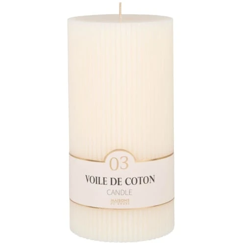 Maisons Du Monde Bougies Bougie Striée Parfumée Blanche H18, 1000g 3 Maisons Du Monde Bougies Bougie Striée Parfumée Blanche H18, 1000g