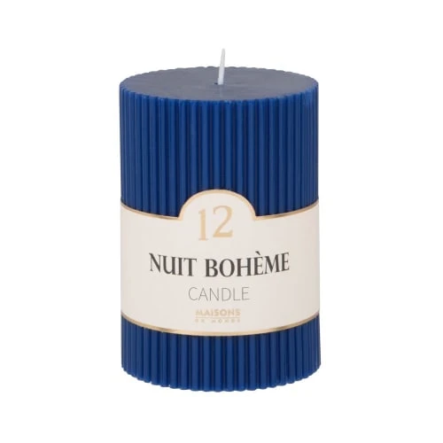 Maisons Du Monde Bougies Bougie Striée Parfumée Bleue H10, 340g - Lot De 2 3 Maisons Du Monde Bougies Bougie Striée Parfumée Bleue H10, 340g - Lot De 2