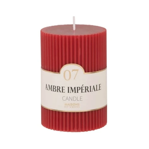 Maisons Du Monde Bougies Bougie Striée Parfumée Rouge H10, 340g - Lot De 2 3 Maisons Du Monde Bougies Bougie Striée Parfumée Rouge H10, 340g - Lot De 2