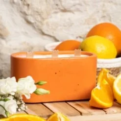 Junny Bougies Bougie Xxl En Béton Orange Parfum Fleur D'oranger -Bougeoirs Soldes Magasin bougie xxl en beton orange parfum fleur d oranger 6