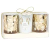 Maisons Du Monde Décorations Lumineuses De Noël Bougies Parfumées En Verre Teinté Doré Et Ivoire 135g