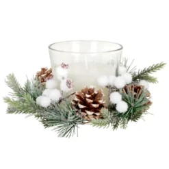 Maisons Du Monde Décorations Lumineuses De Noël Centre De Table Noël Avec Bougie Non Parfumée Blanche -Bougeoirs Soldes Magasin centre de table noel avec bougie non parfumee blanche 1000 5 24 228927 2
