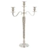 LANADECO Bougeoirs Chandelier 3 Bras Alu/métal Argent H65cm -Bougeoirs Soldes Magasin chandelier 3 bras alu metal argent h65cm