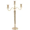 LANADECO Bougeoirs Chandelier 3 Bras Alu/métal Or H65cm -Bougeoirs Soldes Magasin chandelier 3 bras alu metal or h65cm 1