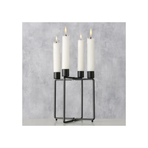 Wadiga Bougeoirs Chandelier 4 Branches Métal Noir - 15x15x17cm 4 Wadiga Bougeoirs Chandelier 4 Branches Métal Noir - 15x15x17cm – Image 2