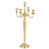 LANADECO Bougeoirs Chandelier 5 Bras Alu Or Mat H97cm -Bougeoirs Soldes Magasin chandelier 5 bras alu or mat h97cm