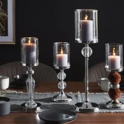 Beliani Bougeoirs Chandelier Argenté -Bougeoirs Soldes Magasin chandelier argente 1