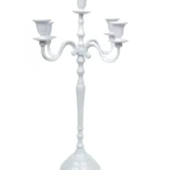 Wadiga Bougeoirs Chandelier Baroque Blanc H77cm