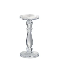 LANADECO Bougeoirs Chandelier/bougeoir En Verre Transparent H27cm