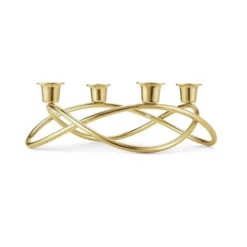 Georg Jensen Bougeoirs Chandelier Doré Pour 4 Bougies