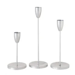 Wadiga Bougeoirs Chandeliers De Table Argentés - Lot De 3