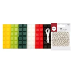 Youdoit Bougies Cire à Bougie 6 Couleurs Noël 240 G + Mèche + Ficelle Dorée & Blanche