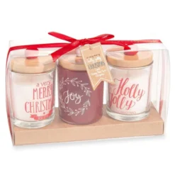 Maisons Du Monde Décorations à Poser De Noël Coffret 3 Bougies De Noël En Verre Avec Couvercle 3x45