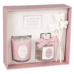 Maisons Du Monde Senteurs Coffret Bougie 50g Et Diffuseur De Parfum Douceur Poudrée 30 ML