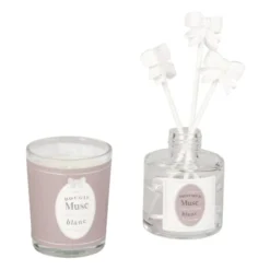 Maisons Du Monde Senteurs Coffret Bougie Parfumée 50g Et Diffuseur De Parfum Musc 30 ML -Bougeoirs Soldes Magasin coffret bougie parfumee 50g et diffuseur de parfum musc 30 ml 1000 13 32 186418 3