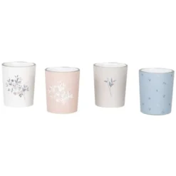 Maisons Du Monde Coffret Bougies Lumignons Parfumées (x4) 180g, En Verre Imprimé Beige, Bleu Et Blanc -Bougeoirs Soldes Magasin coffret bougies lumignons parfumees x4 180g en verre imprime beige bleu et blanc 1000 15 24 223310 2