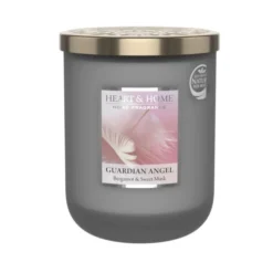 Heart And Home Bougies Grande Bougie Cire De Soja Bergamote, Citron Et Musc Délicat 70h