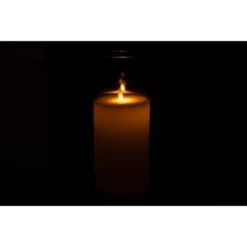 LANADECO Bougies Lampe Led Brillante Verre Gris H25cm -Bougeoirs Soldes Magasin lampe led brillante verre gris h25cm 5