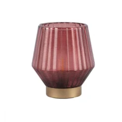 Present Time Bougies Lampe Votive Led Shine Cone S Verre Marron