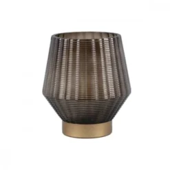 Present Time Bougies Lampe Votive Led Shine Cone S Verre Marron -Bougeoirs Soldes Magasin lampe votive led shine cone s verre noir 5