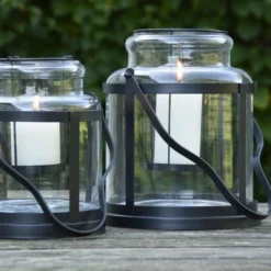 Esschert Design Bougies Lanterne Verre Et Acier H28,7 Cm -Bougeoirs Soldes Magasin lanterne verre et acier h28 7 cm 2