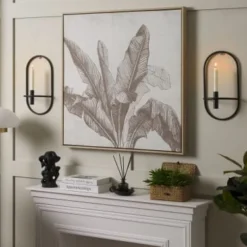 Beliani Lot De 2 Bougeoirs Muraux En Métal Noir -Bougeoirs Soldes Magasin lot de 2 bougeoirs muraux en metal noir 1