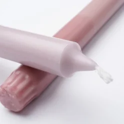 Mica Decorations Lot De 2 Bougies Longue En Stéarine Roses -Bougeoirs Soldes Magasin lot de 2 bougies longue en stearine roses 3