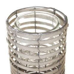 Beliani Lot De 3 Bougeoirs Gris -Bougeoirs Soldes Magasin lot de 3 bougeoirs gris 5