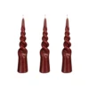 Mica Decorations Lot De 3 Bougies Conique Torsadée En Couleur Bordeaux H25 -Bougeoirs Soldes Magasin lot de 3 bougies conique torsadee en couleur bordeaux h25