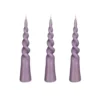 Mica Decorations Lot De 3 Bougies Conique Torsadée En Couleur Lilas H25 -Bougeoirs Soldes Magasin lot de 3 bougies conique torsadee en couleur lilas h25