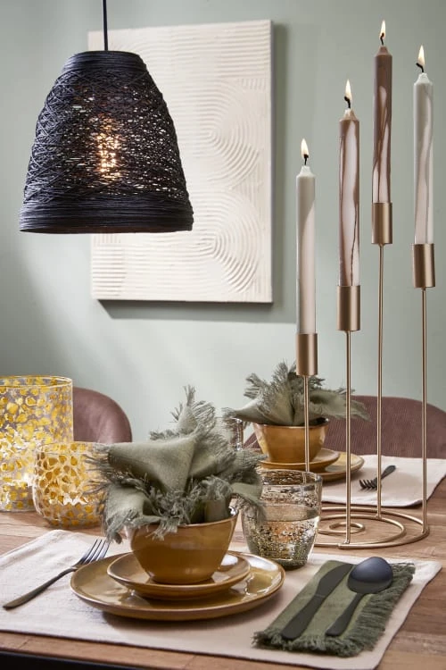 Mica Decorations Lot De 4 Bougies Longue En Stéarine Vertes Et Brunes 4 Mica Decorations Lot De 4 Bougies Longue En Stéarine Vertes Et Brunes – Image 2