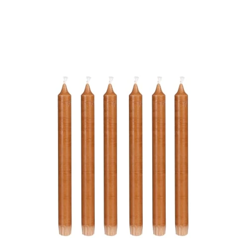 Mica Decorations Lot De 6 Bougies Longue En Stéarine Brun Clair 3 Mica Decorations Lot De 6 Bougies Longue En Stéarine Brun Clair