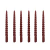 Mica Decorations Lot De 6 Bougies Longue Torsadées Bordeaux -Bougeoirs Soldes Magasin lot de 6 bougies longue torsadees bordeaux