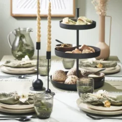 Mica Decorations Lot De 6 Bougies Longue Torsadées Brun Clair -Bougeoirs Soldes Magasin lot de 6 bougies longue torsadees brun clair 1