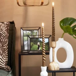 Mica Decorations Lot De 6 Bougies Longue Torsadées Brun Foncé -Bougeoirs Soldes Magasin lot de 6 bougies longue torsadees brun fonce 1