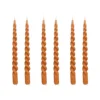 Mica Decorations Lot De 6 Bougies Longue Torsadées Brunes -Bougeoirs Soldes Magasin lot de 6 bougies longue torsadees brunes