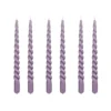 Mica Decorations Lot De 6 Bougies Longue Torsadées Lilas -Bougeoirs Soldes Magasin lot de 6 bougies longue torsadees lilas